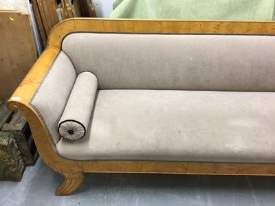 Lot 605 - Very large 19th century Continental Biedermeier maple veneered sofa