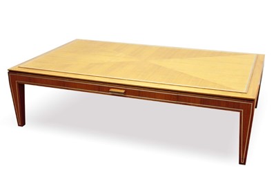 Lot 752 - David Linley sycamore and metal inlaid coffee table