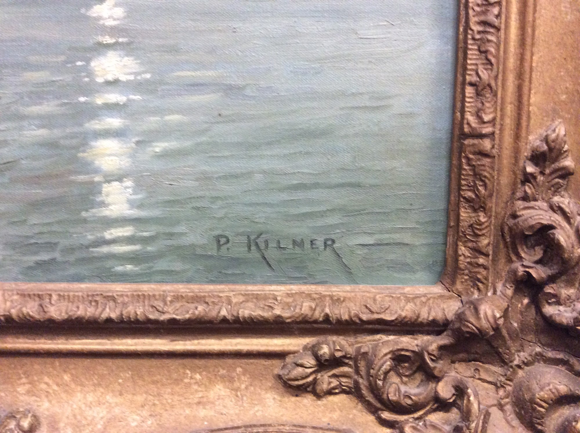 Lot 336 - P Kilner signed oil on canvas of a clipper