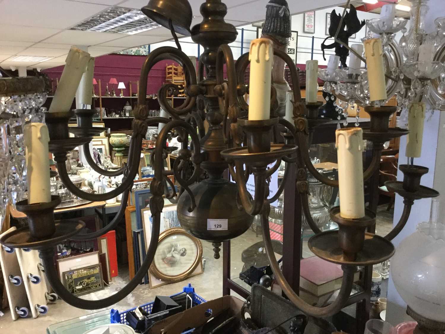 Lot 129 - Large Brass chandelier