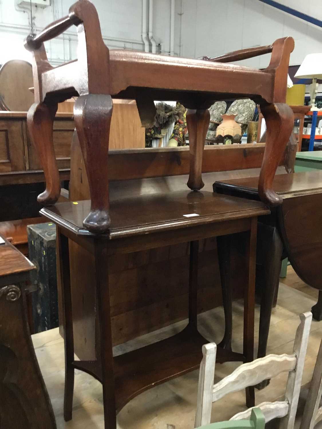 Lot 1078 - Side table and piano stool