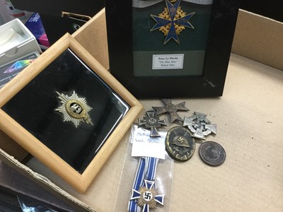 Lot 101 - Worcestershire regiment military badge together with Nazi German decorations / orders