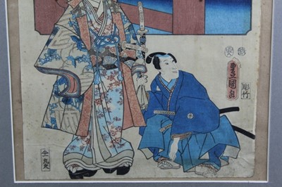 Lot 39 - Toyokuni Otagawa (1769-1825) woodblock print, together with another