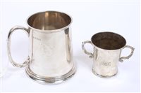 Lot 424 - Edwardian silver two-handled christening cup...