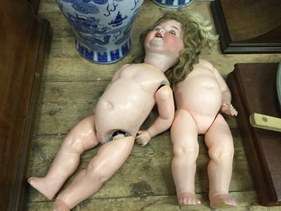 Lot 24 - Two Continental bisque head dolls