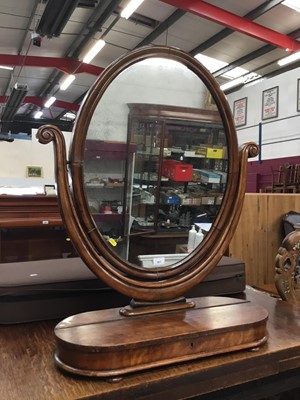 Lot 907 - Victorian mahogany swing frame mirror with platform base