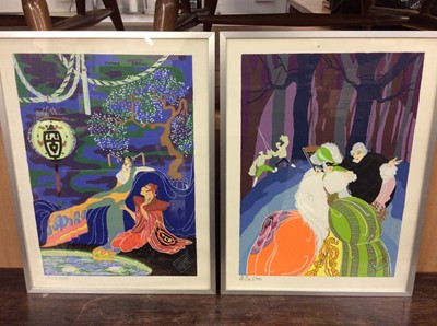 Lot 456 - Pair Endré Passano Art Deco style limited edition lithographs