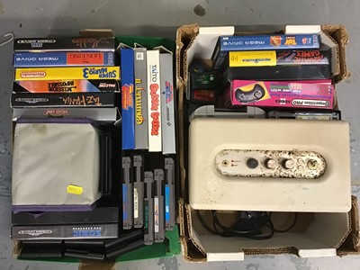 Lot 501 - Selection vintage games including Sega mega drive, Nintendo etc and Marshall radio