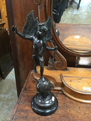 Lot 333 - Bronze figure of a winged cherub