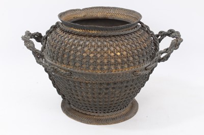 Lot 253 - Japanese wirework vase