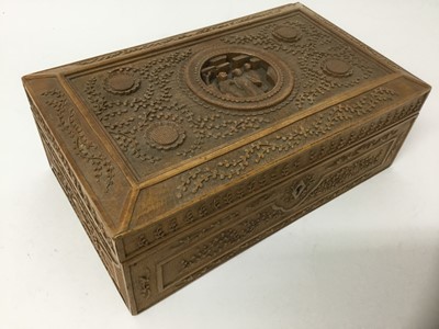 Lot 331 - 19th century Chinese carved boxwood box