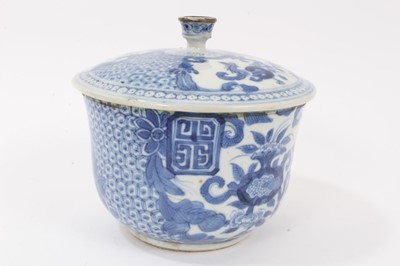 Lot 28 - 19th century Chinese blue and white covered bowl