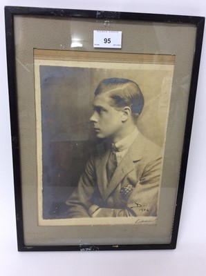 Lot 95 - H.R.H Edward Prince of Wales (Later King Edward VIII) Signed 'D1924' portrait photograph in glazed frame
