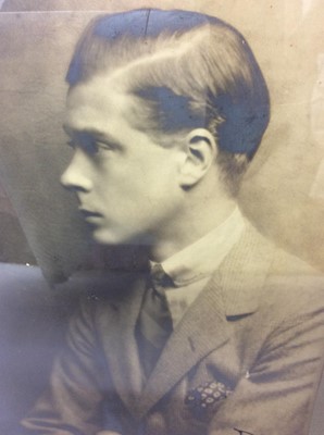 Lot 95 - H.R.H Edward Prince of Wales (Later King Edward VIII) Signed 'D1924' portrait photograph in glazed frame