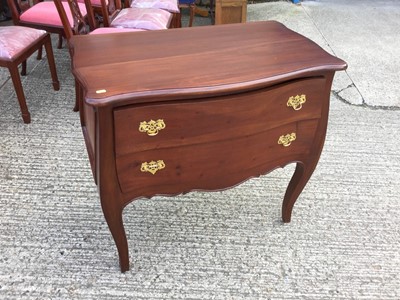 Lot 943 - Reproduction Mahogany Serpentine fronted chest of two long draws, on cabriole legs