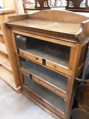 Lot 991 - Early 20th Century Oak three section Globewernick style bookcase 'The Lebus Bookcase'