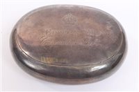 Lot 434 - Early Edwardian tobacco box of oval form, with...