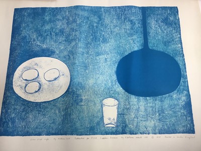 Lot 268 - William Scott CBE, RA (1913-1989) - 'Blue Still Life', coloured lithograph, inscribed Blue Still Life by William Scott, published for PSA Supplies Division and Editions Alecto Ltd, dated 1975, 70 x...