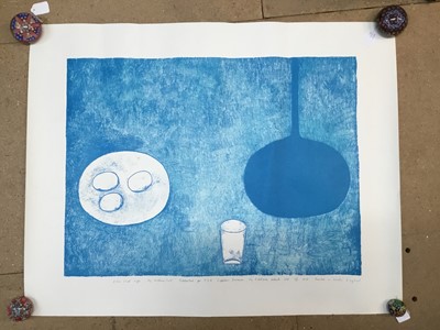 Lot 268 - William Scott CBE, RA (1913-1989) - 'Blue Still Life', coloured lithograph, inscribed Blue Still Life by William Scott, published for PSA Supplies Division and Editions Alecto Ltd, dated 1975, 70 x...