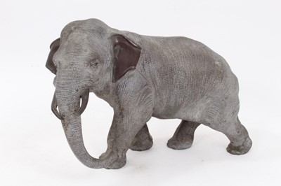 Lot 270 - Japanese Meiji bronze figure of an elephant, with seal mark to base