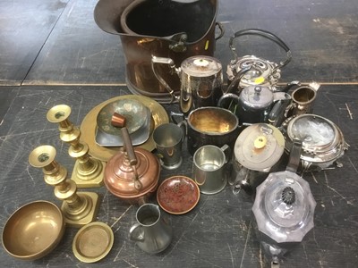 Lot 170 - Silver plate, and brass and copper ware