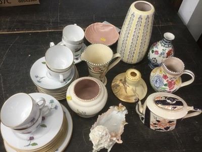 Lot 169 - Ceramics to include Poole pottery vases, Carltonware chamberstiick and other items