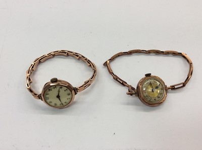 Lot 695 - Two 9ct rose gold vintage wristwatches