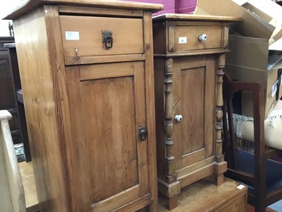 Lot 913 - Two late 19th century continental pine bedside cabinets