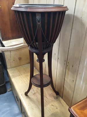 Lot 915 - Edwardian mahogany jardiniere stand with undertier on splayed legs