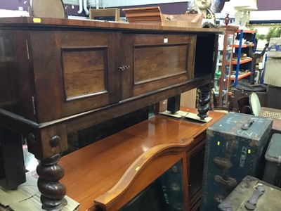 Lot 917 - Victorian rosewood low sideboard with crossbanded top, three panelled doors on spiral twist legs 172 cm wide, 79 cm high, 45 cm deep