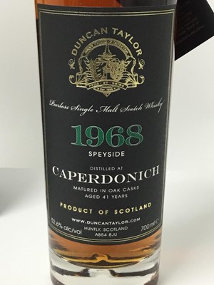 Lot 1 - Whisky - one bottle, Duncan Taylor Caperdonich 1968 Speyside, 41 years. Distilled 11.10.68. Bottled 18.05.10. Cask No. 2595. Bottle No. 05/64, in original card box and sleeve