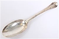 Lot 443 - George I silver Hanoverian rattail spoon with...