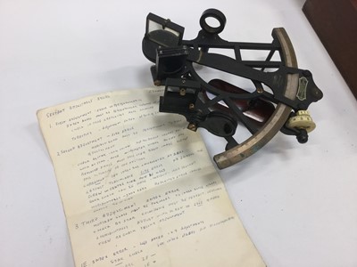 Lot 1875 - A ‘Hezzanith’ sextant in mahogany case, supplied by Capt. O. M. Watts