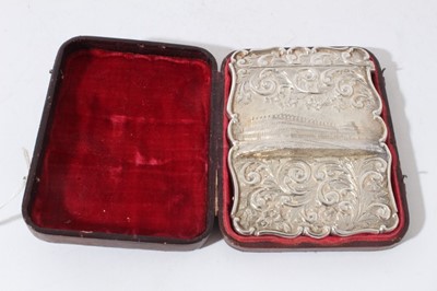 Lot 53 - A fine Victorian silver Crystal Palace card case in original leather covered fitted case