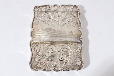 Lot 53 - A fine Victorian silver Crystal Palace card case in original leather covered fitted case