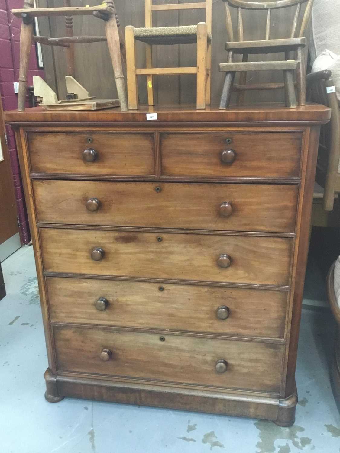 Lot 927 Victorian Mahogany Chest Of Two Short And