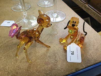 Lot 70 - Swarovski Crystal for Disney, model of Bambi together with a model of Pluto (2)