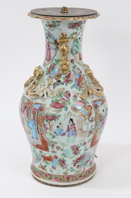 Lot 116 - 19th century Chinese Canton vase converted to a lamp