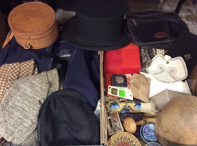 Lot 480 - Two boxes vintage clothing and accessories