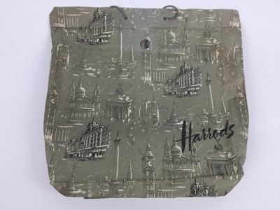 Lot 1763 - Harrods cashmere camel scarf woth embroidered Harrods logo, as new, in original box