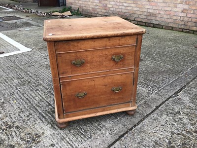 Lot 1059 - Small pine cupboard with faux drawer front