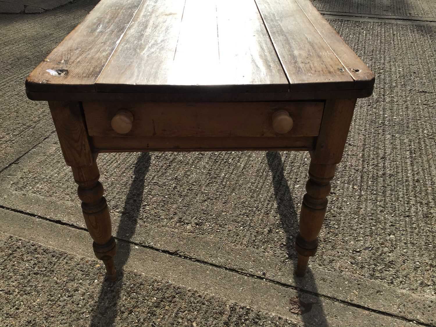 Lot 1024 - Victorian Pitch pine kitchen table