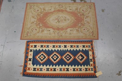 Lot 867 - Kelim rug together with an Aubusson style rug