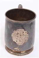 Lot 452 - George I silver mug of baluster form, with...