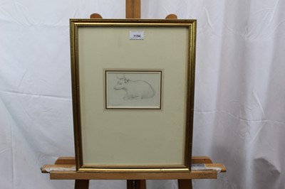 Lot 1154 - Manner of John Constable pencil drawing - a cow, bearing signature, in glazed gilt frame