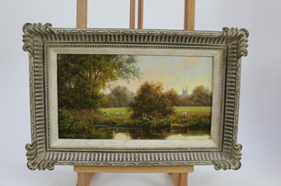 Lot 222 - Peter Duffield pair of oils on board - River Landscapes, signed, in gilt frames