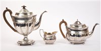 Lot 454 - George III silver kettle of fluted form, with...