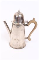 Lot 457 - 1920s silver café au lait pot of tapering...