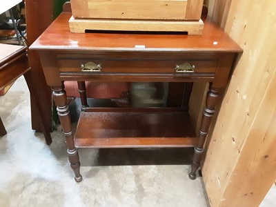 Lot 989 - Edwardian two tier washstand with single drawer, 84cm wide