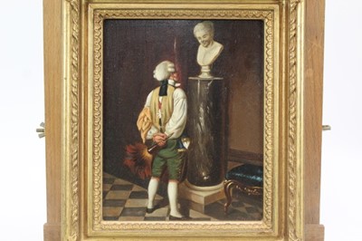 Lot 1252 - J Muller (19th century) oil on copper Connoisseur.